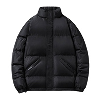 Blouson d'hiver matelassé en toile de haute qualité pour homme, à capuche, réversible, motif personnalisé, col montant, vente en gros, mode haut de gamme