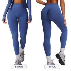 Vente en gros à bon prix Pantalon de gym pour femmes à taille élastique avec poches Legging de yoga sans couture extensible dans les 4 sens - Product Image 2