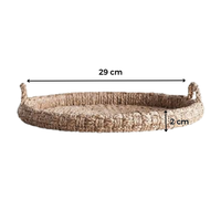 Erschwing liche anpassbare hand gewebte natürliche VietNam Seegras Runde natürliche Form Tablett für dekorative Lagerung Cupcake Tablett