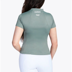 Meilleures ventes T-shirt d'équitation haut de gamme à manches longues pour femmes couche de base respirante cavalier léger en gros - Product Image 3