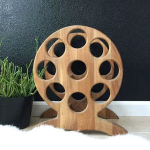 Estante para vinos de madera hecho a mano, diseño modular, sistema de almacenamiento de botellas de vino expandible para colecciones en crecimiento - Product Image 1