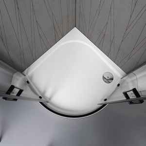 Box Doccia Semicircolare con Vetro Trasparente e Profilo Cielo Nero Opaco - Product Image 2