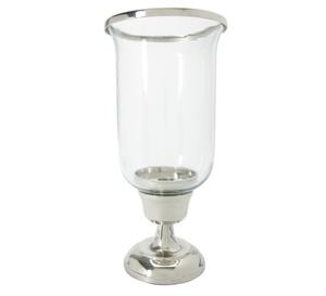 Lanterne bougeoir moderne fini argent, centres de table de mariage en métal et verre combinés, lanterne décorative pour bougies - Product Image 5