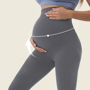 Nouveauté personnalisée, leggings de yoga sans couture, taille élastique douce, pantalon de yoga en nylon et spandex, leggings pour femmes enceintes - Product Image 2