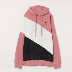 เสื้อฮู้ดลำลองสำหรับผู้หญิงคอปกด้านหน้ามีฮู้ดแฟชั่นสีทึบ - Product Image 1