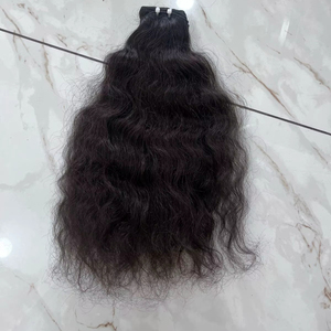 ผมต่อแท้แบบอินเดียชนิดรีมี่จากวัด ไม่ผ่านกระบวนการใดๆ คุณภาพดีเยี่ยม แบบเย็บสองชั้น ปลายผมเรียงเส้นเดียว ทุกสี - Product Image 1