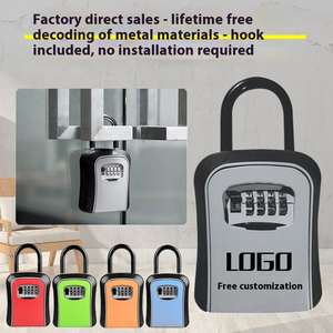 उच्च गुणवत्ता वाले पोर्टेबल कुंजी बॉक्स 4 डिजिटल संयोजन लॉक बाहरी इनडोर कुंजी भंडारण के लिए - Product Image 6
