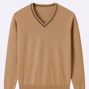 Pull-over vintage à col en V et manches longues pour hommes, coupe régulière, doux et confortable, articles de vente en gros FOB du Bangladesh - Product Image 1