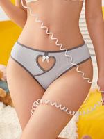 Ropa interior femenina de cintura baja, acanalada, con aberturas y bloques de color, transpirable, con efecto levanta glúteos y diseño de lazo, tipo pantalón triangular