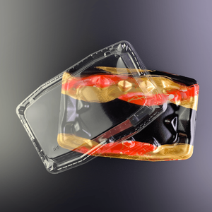 Barquettes rectangulaires jetables en plastique rouge Folin-Sinhirose OFUNA 2-4, Vietnam, emballage alimentaire en polystyrène traité sous blister, sushi - Product Image 1