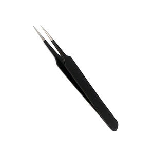 Pinzas para Pestañas de Acero Inoxidable Antiestáticas, Duraderas, con Punta Suave, Recubrimiento Negro, para Salón de Belleza - Product Image 1