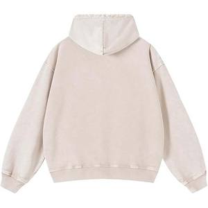 Sweats à capuche personnalisés de haute qualité Streetwear sweat à capuche blanc fermeture éclair vintage double couche lavage à l'acide soleil délavé poches en détresse sweats à capuche - Product Image 2