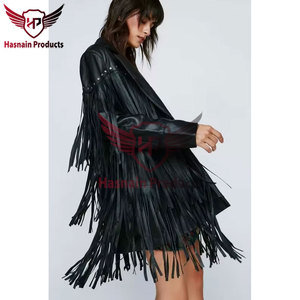 Women's Pure Genuine Soft Leather Fringe <b>Jacket</b> <b>Western</b> Style Fringe <b>Jacket</b> Custom Party Leather <b>Jacket</b> - Premium - Product Image 3