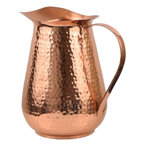 Pichet en cuivre pur de qualité supérieure, design martelé, pour la maison et les mariages, pichet en cuivre pour l'eau - Product Image 2