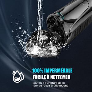 Rasoir électrique sans fil pour homme avec tête flottante, étanche, triple lame, tondeuse escamotable, verrouillage de voyage pour utilisation en camping-car - Product Image 5