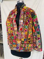 Banjara femmes Boho Style Vintage veste matelassée brodé Patchwork Floral coton Denim hiver printemps ceinture fermeture
