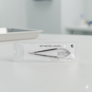 Portaagujas Curvo Castroviejo, Instrumento de Microcirugía, Herramienta Quirúrgica Oftálmica - Product Image 5