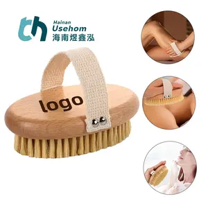 Su misura naturale eco-friendly corpo in legno Scrubber pulizia spazzola per massaggio spazzola di faggio prendere un bagno di legno spazzola da bagno