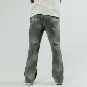 Pantalons évasés vintage en gros, lavés à l'acide, de haute qualité, vêtements de rue, jogging en coton, pantalons évasés pour hommes, lavés - Product Image 3