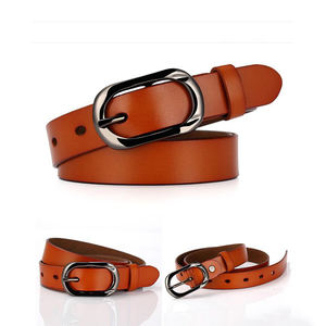 Ceinture décontractée pour hommes en cuir de vache véritable avec boucles à ardillon en acier Style logo personnalisé Design populaire - Product Image 3