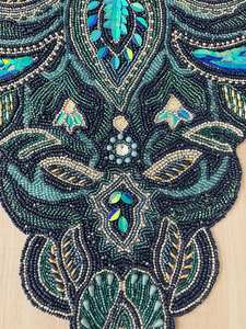 Luxury Handmade 13x36 Inch Beaded <b>Table</b> <b>Runner</b> <b>Blue</b> Multicolor Centerpiece Decor <b>for</b> Dining - Product Image 3