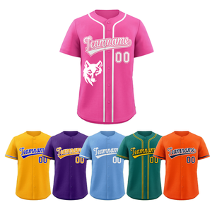 เสื้อเบสบอลของผู้ชายพิมพ์ลายดิจิทัลกระดุมฮิปฮอปชุดเสื้อเจอร์ซี่ลายปักตัวอักษรกำหนดได้เอง - Product Image 1