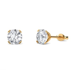Pendientes Tradicionales de Diamantes Redondos de 0.30 Ct, Diamantes Cultivados en Laboratorio en Platino, para Bodas y Fiestas - Product Image 2