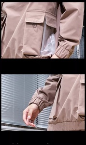 ชุดเซ็ตเสื้อแจ็คเก็ตกันลมและกางเกงวอร์มผู้ชาย สไตล์สตรีทแวร์ พร้อมโลโก้สั่งทำพิเศษ ดีไซน์แฟชั่น มีกระเป๋าหลายช่อง - Product Image 6