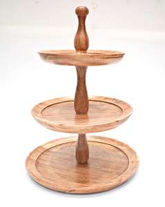 Top Trending Standard Quality Round Shaped Wooden Single Tier <b>Cake</b> <b>Stand</b> for Cup <b>Cake</b> Dessert Server Custom Size Lowest Price - Product Image 5