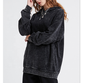 Sudadera con capucha de hombre personalizada, 80% algodón, con cremallera completa, lavado ácido y efecto vintage, para otoño, con acabado desgastado, para bordado, lisa - Product Image 6