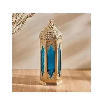 Grande vente lanterne Ramadan spécial fabriqué à la main bougie lampe lanterne en métal pour Ramadan Festival décoration