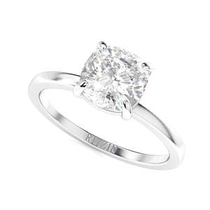 Bague de fiançailles solitaire en diamant taillé coussin pour femme - Product Image 1
