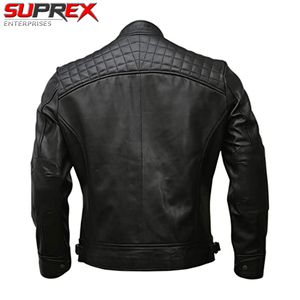 Veste de moto vintage unisexe en polyester/coton imperméable et respirante, effet usé, noir et marron - Product Image 5