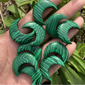 Venta al por mayor Reiki cristales curativos natural tallado cristal artesanía Luna malaquita cristal Luna mejor regalo - Product Image 4