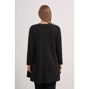 Ensemble haut en crêpe noir pour adolescentes avec manches trois quarts - Product Image 6