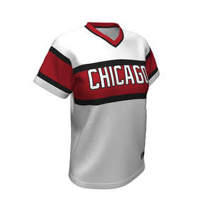 OEM/ODM maillot de baseball à séchage rapide broderie sur mesure col en V à la mode conception vente chaude pas cher taux vêtements de sport semi-ajustés - Product Image 3