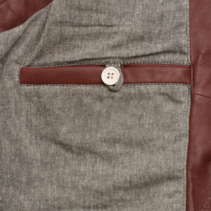 เสื้อกั๊กหนังแกะแท้สำหรับผู้ชาย, เสื้อกั๊กหนังแกะแท้มีกระเป๋าด้านหน้าปรับเข็มขัดได้เสื้อกั๊กหนังยาวสั้น100% - Product Image 4