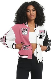 เสื้อแจ็คเก็ตทีมเบสบอลแขนยาวโอเวอร์ไซส์สำหรับผู้หญิงเสื้อโค้ทแฟชั่น2025โลโก้ออกแบบได้ตามต้องการ - Product Image 2