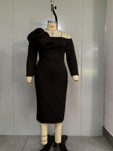 Zarif üç boyutlu çiçek bir omuz hindistan Ropa Mujer balo kıyafetleri - Product Image 3
