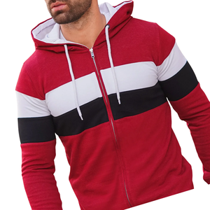 Men Red <b>White</b> Black <b>Zip</b> Hoodies Stylish Streetwear Fleece 100% Casual Winter Moisture Wicking Breathable Pocket Outdoor - Product Image 2