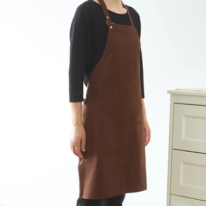 Tabliers Robuste Café Chef Restaurant Outil De Travail Bavoir En Cuir Jardin Bbq Uniforme Denim Coton Barber Toile Tabliers - Product Image 2