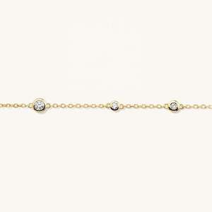 Milkkye 18K Gold Plated 925 Sterling Silver Inez <b>Initial</b> Zircon Heart Diamond-Shaped Fine Charm <b>Bracelet</b> - Product Image 5