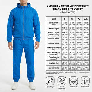 Conjunto Deportivo de 2 Piezas con Chaqueta Cortavientos de Nailon para Hombre, Ropa Deportiva con Cremallera, Personalizable, OEM, ODM - Product Image 5
