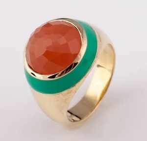 Face Jewelry Best Seller Sterling <b>Silver</b> <b>Men</b> Fashion <b>Ring</b> With Natural Peach Moonstone Factory Price Large Jewelry From Thailand - Product Image 1