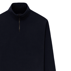 Sweat-shirt noir à fermeture éclair 60% coton 40% polyester Option de tissu personnalisé OEM unisexe pull Streetwear vêtements de sport décontractés - Product Image 3