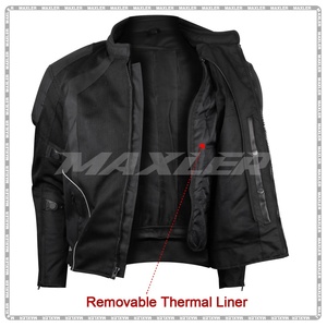 Ropa para hombre con logotipo personalizado, chaqueta de moto impermeable Cordura textil con cremallera completa para hombre. - Product Image 5
