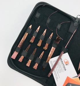 Pince à cheveux professionnelle en acier inoxydable plaqué or rose kit d'outils avec pinces à cheveux crochet et ciseaux - Product Image 4