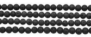 Cuentas Redondas Naturales de Lava Negra de 13 Pulgadas, Hilo de Cuentas de 10 a 12 mm para la Fabricación de Joyas - Product Image 4