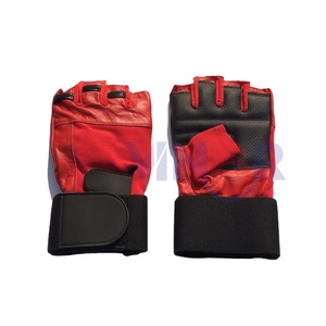 Gants de musculation pour la salle de sport, achat en gros, longs bracelets de poignet, cuir, musculation, gants de musculation pour la salle de sport - Product Image 1