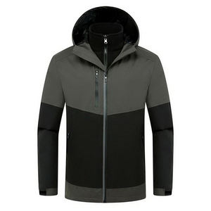Vêtements de sport softshell personnalisés de haute qualité veste coupe-vent d'extérieur capuche poche hiver tissu OEM logo personnalisé - Product Image 2
